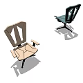 Modern Office Chair With Geometric Backrest Armrests And Five Pointed Caster Base 3d model