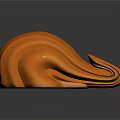 Delicious Orange Wavy Shaped Food With Soft Texture And Shiny Surface