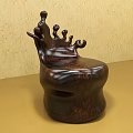 Unique Artistic Wooden Single Chair Featuring Irregular Backrest Design For Indoor Decor