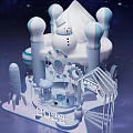 Starry Sky Themed Photo Check-in Spot With Ferris Wheel Rocket Castle And Snowman 2022