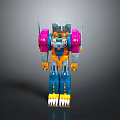 Colorful Robot Character With Beast Inspired Claw Feet And Vibrant Armor Design