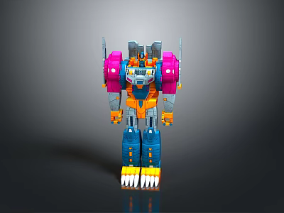 Colorful Robot Character With Beast Inspired Claw Feet And Vibrant Armor Design 3d model