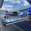 Tech Exhibition Hall With Interactive Digital Displays Modern Floor Projection 3d model