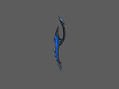 Futuristic Bow Weapon With Blue Glowing Accents And Sleek Metallic Design 3d model