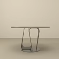 Modern Side Table With Unique Geometric Base And Sleek Metal Frame Design 3d model