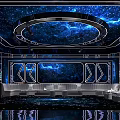 Modern KTV Lounge Interior With Starry Sky Ceiling Blue Lighting And Comfortable Sofas 3d model