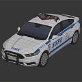 NYPD Police Patrol Car With Red Blue Emergency Lights And Markings