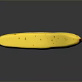 Ripe Yellow Banana With Brown Spots And Stem On Dark Background