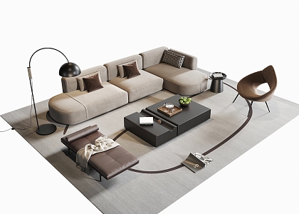 Sofa Coffee Table Combination Sofa Living Room Sofa Coffee Table Coffee Table 3d model