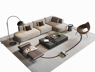Sofa Coffee Table Combination Sofa Living Room Sofa Coffee Table Coffee Table 3d model