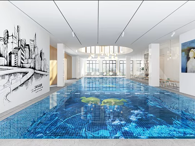 Modern Shower Sauna Interior Design With Glass Enclosure And Wooden Benches 3d model
