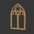 Ornate Red Gothic Style Decorative Window Frame For Furniture Home Decoration