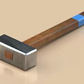 Essential Hardware Tool Hammer Featuring Metal Head Wooden Handle And Blue Accent 3d model