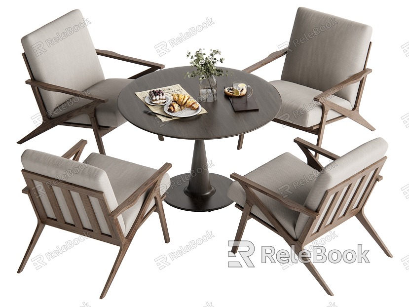 Quiet leisure table and chair combination model