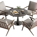 Quiet leisure table and chair combination 3d model