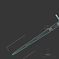 Medieval Sword 3D Model With Cross Hilt And Sharp Blade On Black Background