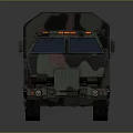 Camouflage Military Transport Vehicle With Cargo Compartment And Off Road Tires