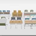 Modern Study Desk Designs Featuring Wooden Tops Metal Frames And Chairs
