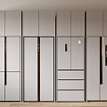 Modern Kitchen Built-in Refrigerators and Freezers with Integrated Cabinets Smart Screen and Sleek White Design