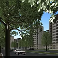 Aerial View Planning of Modern Residential Community with River Green Spaces and Road Network