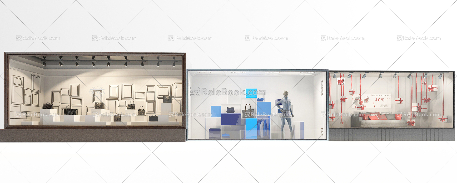 Modern Window Clothing Window 3d model