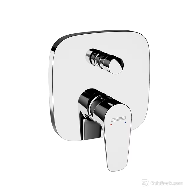 Modern Chrome Wall Mounted Faucet Sleek Design With Single Control Handle 3d model