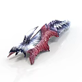 Colorful Crane Decorative Ornament With Red Blue And White Feather Design