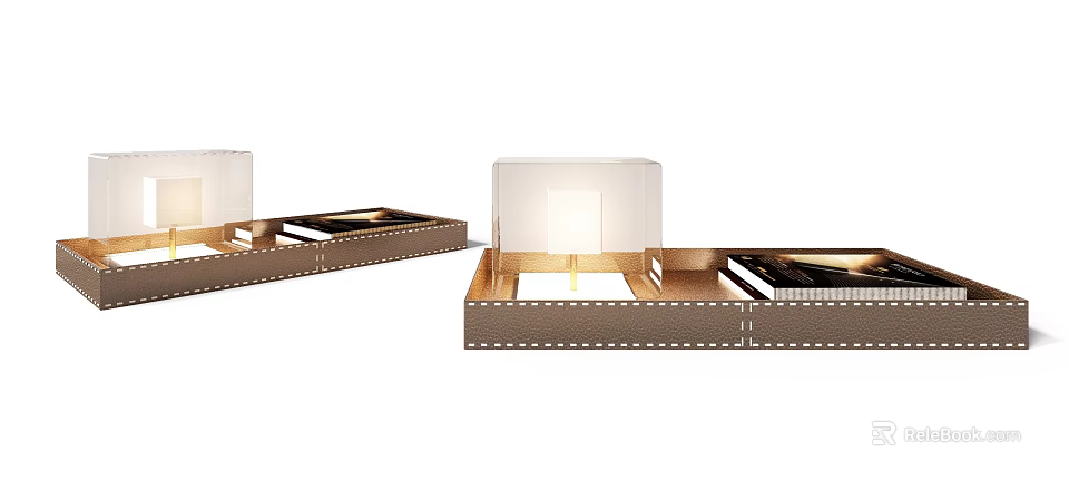 Stylish Modern Decorative Ornament Set With Metal Frame Glass Base And Various Shapes 3d model 
