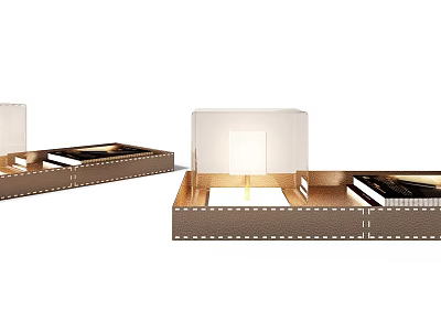 Stylish Modern Decorative Ornament Set With Metal Frame Glass Base And Various Shapes 3d model