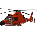 Orange Helicopter Featuring Main Rotors Tail Rotor and Cockpit Details