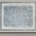 Modern Square Area Rug in Blue and White with Abstract Textured Design