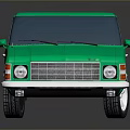 Shiny Green Classic Two Door Car With Black Roof And Silver Wheels On Dark Background