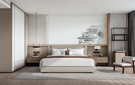 New Chinese bedroom 3d model