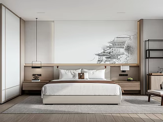 New Chinese bedroom 3d model