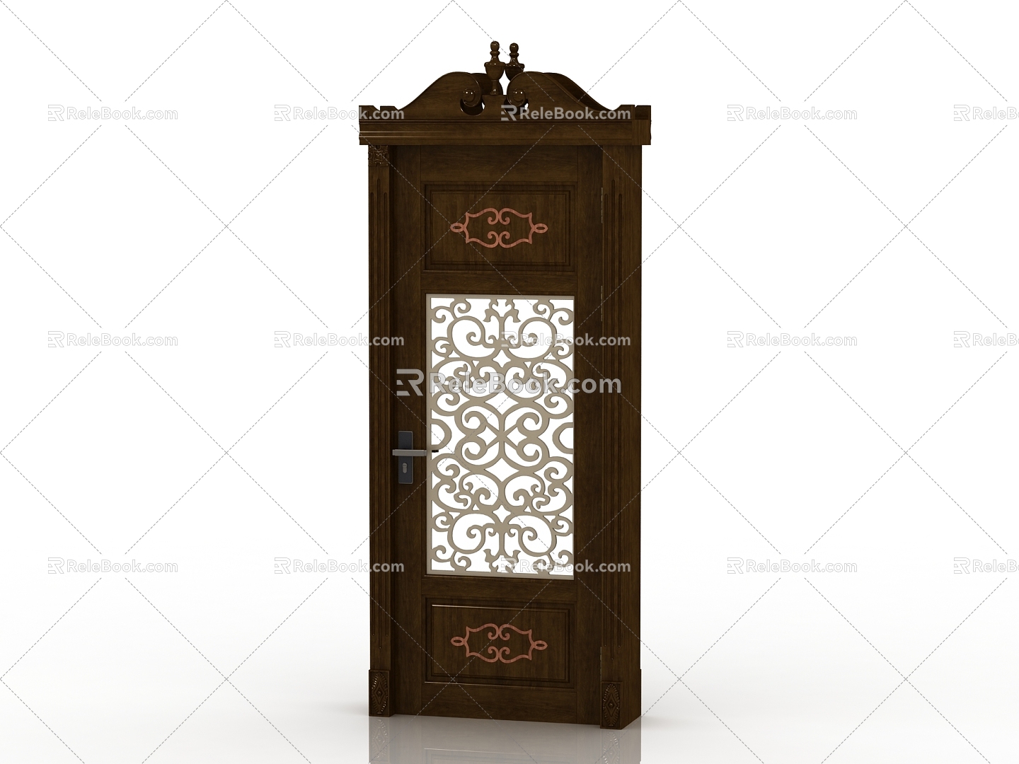 European-style interior door solid wood door 3d model