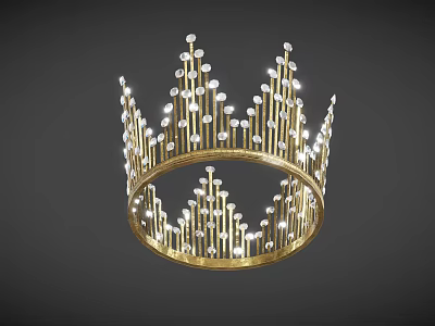 Exquisite Golden Crown Jewelry Adorned With Sparkling Diamonds And Intricate Patterns 3d model