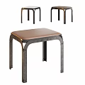 Modern Sturdy Metal Frame Stool With Comfortable Leather Seat And Durable Design