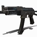 Classic Military Assault Rifle With Black Metal Body And Detachable Magazine