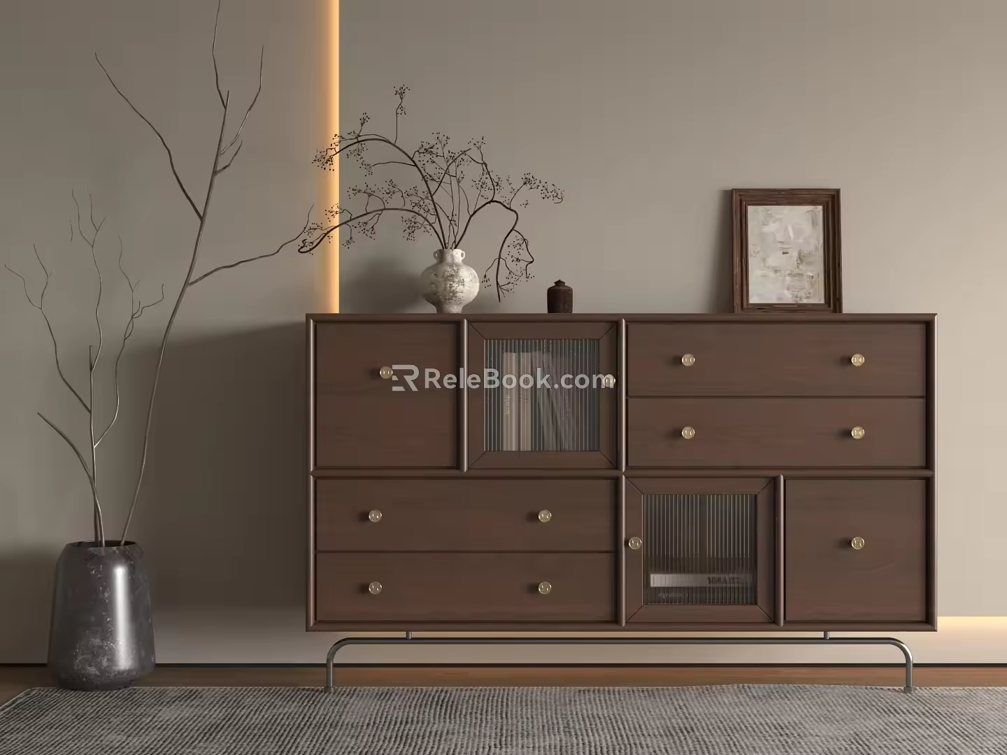 Ancient Style Cabinet End View Cabinet Ancient Style Side Cabinet Simplified Style Integrated Cabinet Home Cabinet 3d model