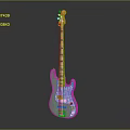 Stylish Green Electric Bass Guitar With Sleek Body And Chrome Hardware