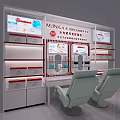 MINA Department Beauty Products Display Cabinet With Lighted Shelves Chairs And Table