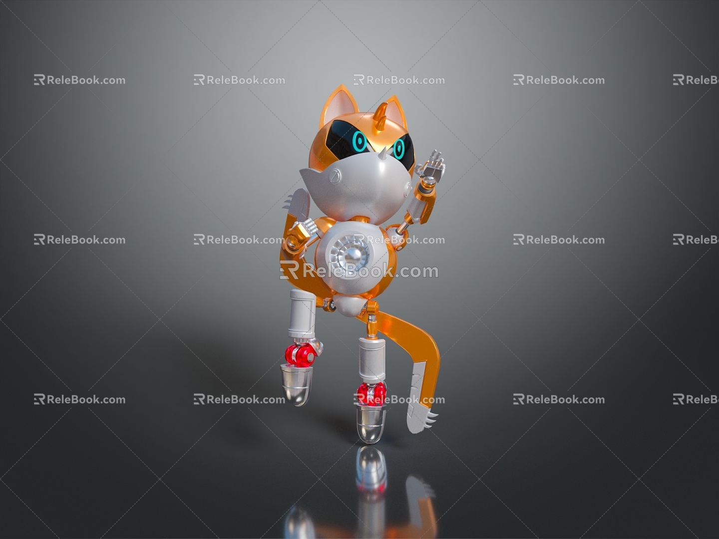 Cartoon Cat Robot Robot Assistant Robot Robot Butler Robot Butler 3d model