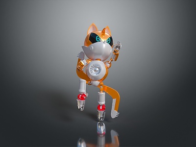 Cartoon Cat Robot Assistant Robot Butler Robot Butler model