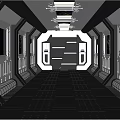 Futuristic Corridor Interior With White Blue Design Transparent Floor And Skylights