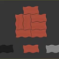 Colorful Irregular Puzzle Pieces In Red Blue Gray On Dark Background