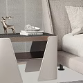 Modern Sleek Bedside Table With Deer Ornament Books And Upholstered Headboard Wall