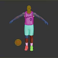 Man In White Wizards Basketball Uniform Number 0 With Basketball And Blue Sneakers