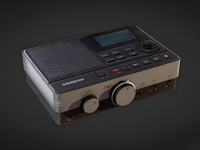 Classic Retro Radio With Digital Display Control Knobs And Buttons For Daily Use 3d model