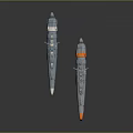 Two Different Colored 3D Model Spacecraft With Detailed Aerospace Design For Cosmic Missions