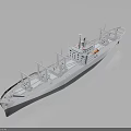 Military Naval Weapon Vessel Featuring Gray Long Hull Multiple Antennas And Deck Structures